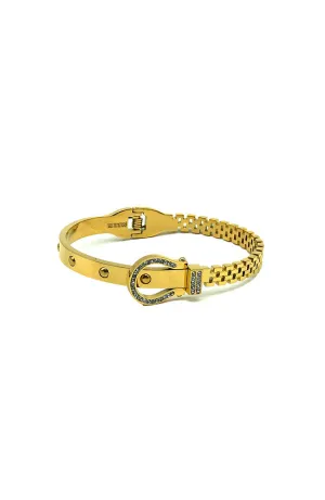 CZ Horse Bit Bracelet Gold