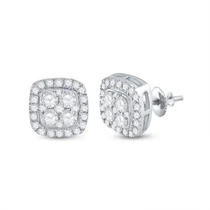 Dazzling Square Diamond Earrings in 14kt White Gold