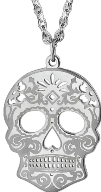 De La Cruz Signature Sugar Skull Pendant Necklace