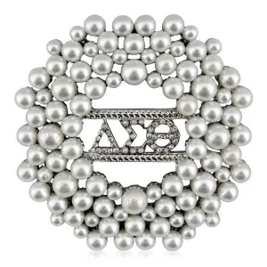 Delta Sigma Theta ΔΣΘ Pearl Brooch