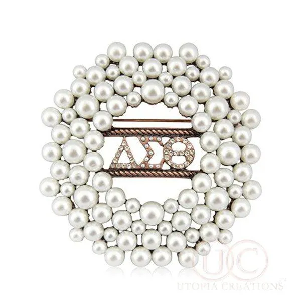 Delta Sigma Theta ΔΣΘ Pearl Brooch