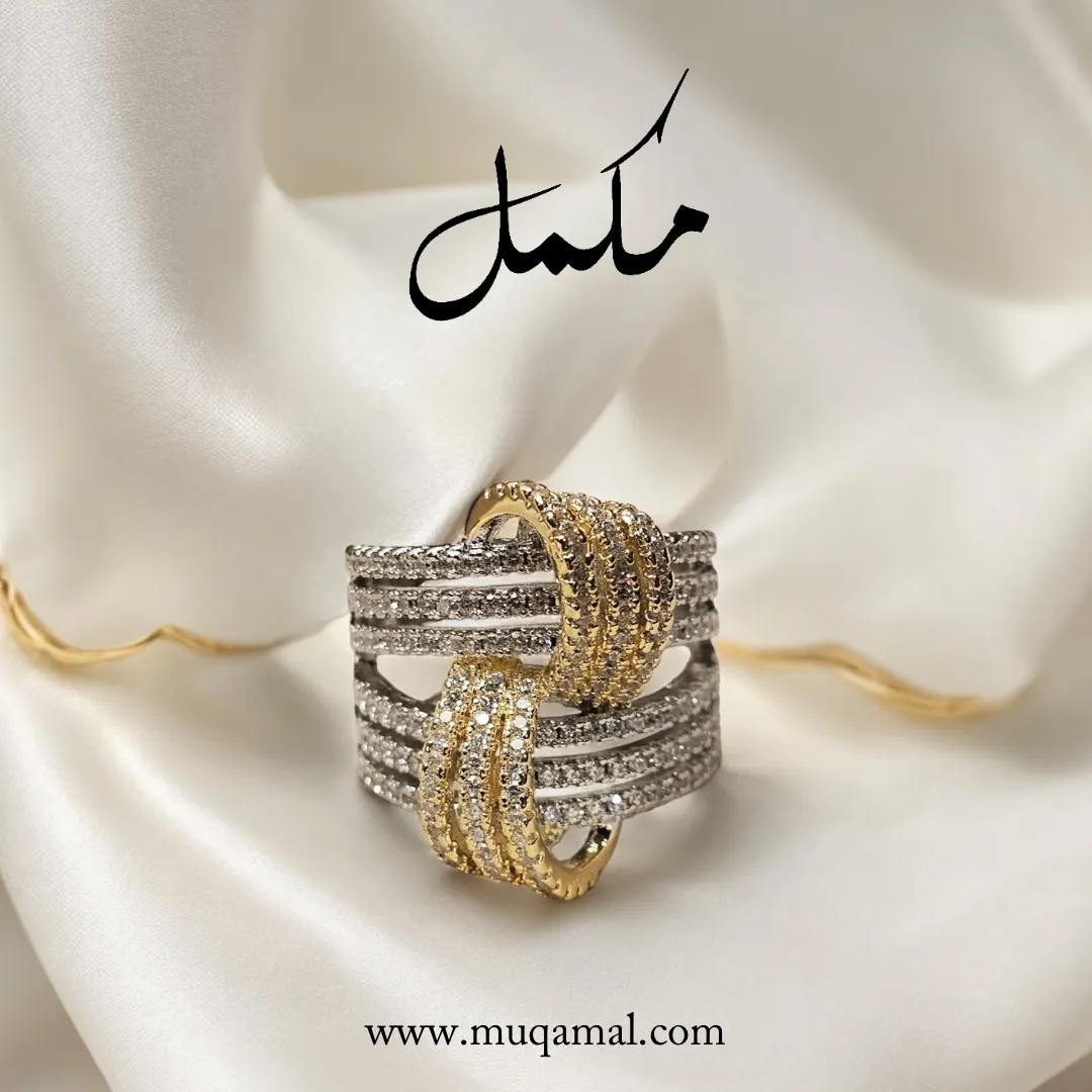 Diamond Criss-Cross Buckle Ring