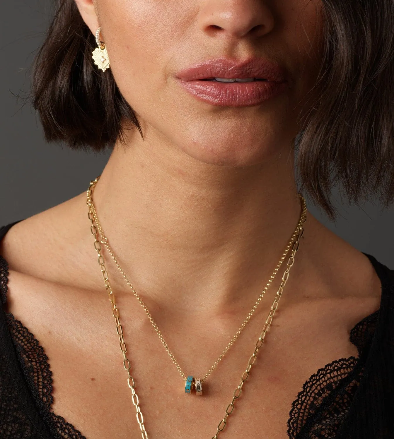 Double Tenets : Heart Beat Fine Belcher Chain Necklace