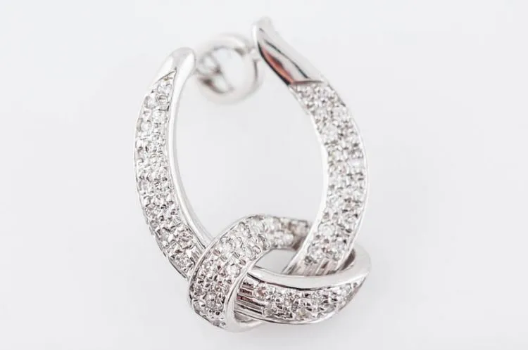 Earrings Modern .46 Round Brilliant Cut Diamonds in 18k White Gold
