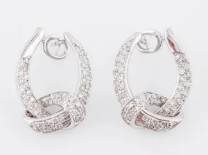 Earrings Modern .46 Round Brilliant Cut Diamonds in 18k White Gold