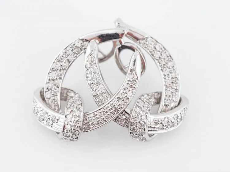 Earrings Modern .46 Round Brilliant Cut Diamonds in 18k White Gold