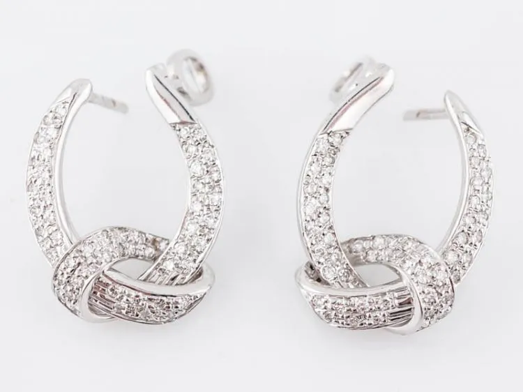 Earrings Modern .46 Round Brilliant Cut Diamonds in 18k White Gold