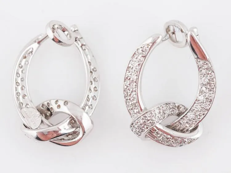 Earrings Modern .46 Round Brilliant Cut Diamonds in 18k White Gold