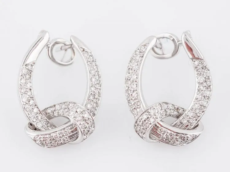 Earrings Modern .46 Round Brilliant Cut Diamonds in 18k White Gold