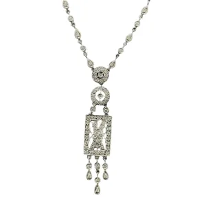Exquisite 18K Gold Long Necklace with Diamonds