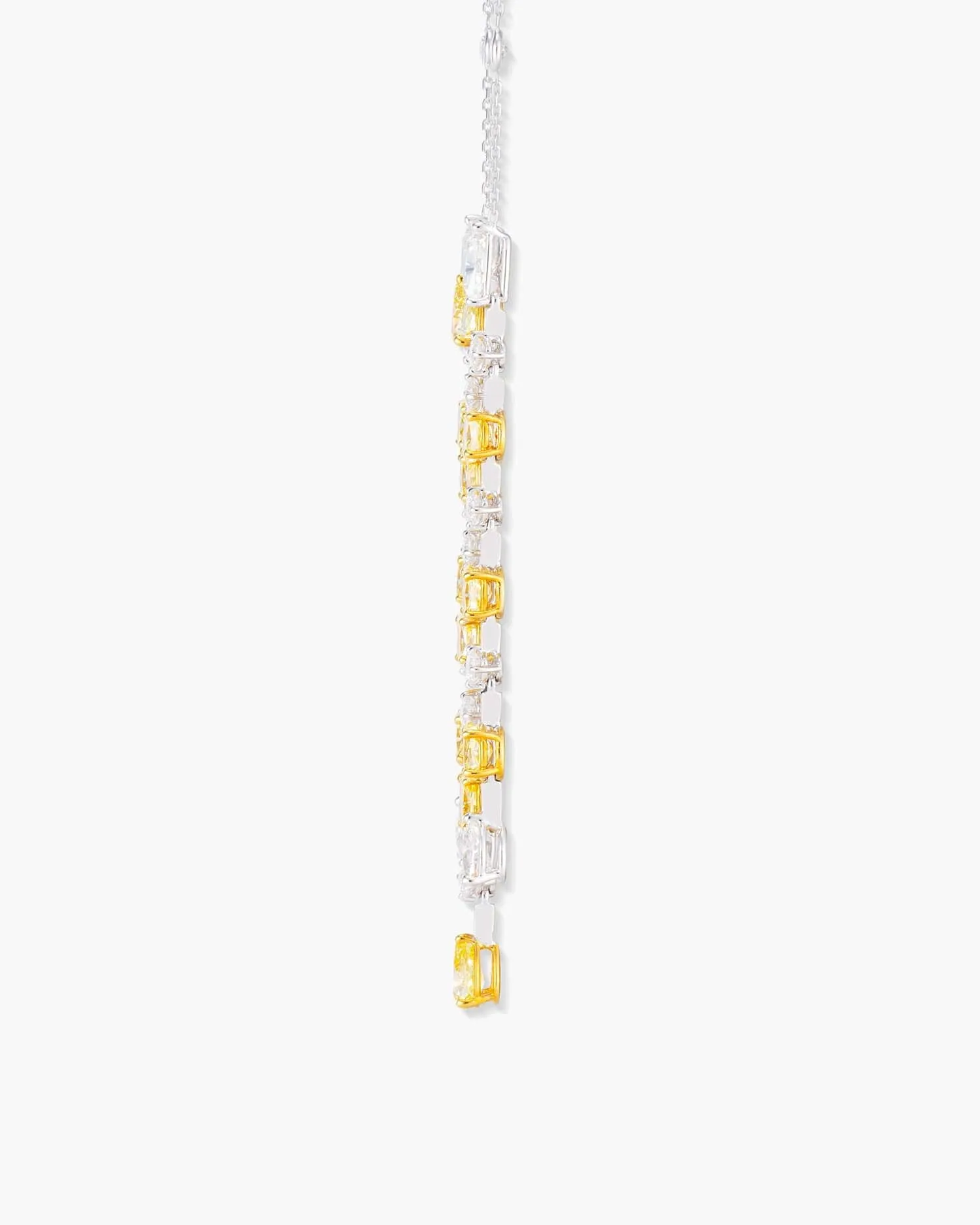 Fancy Shaped Yellow and White Diamond Necklace, 8.60 carats