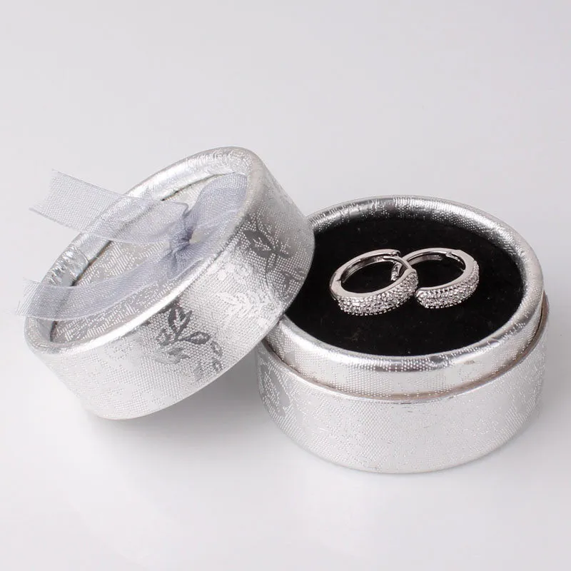 Fashion Earrings18k White Gold Plated Hoop Earring White Topaz Fashion Round Earrings Top Quality Ladies Small Earrings