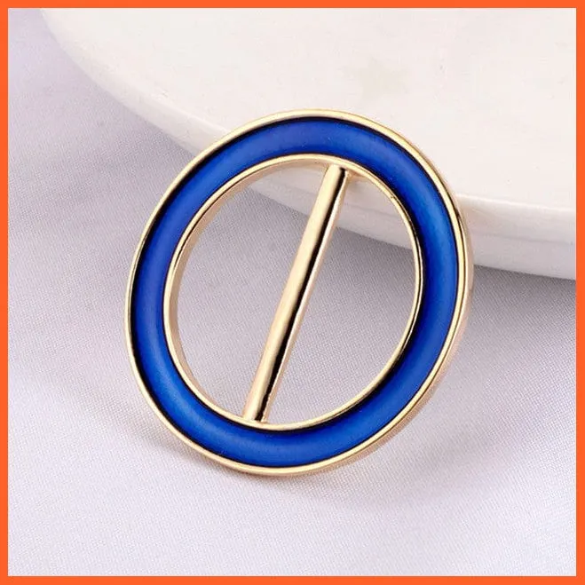 Fashion Hollow Circle Crystal Rhinestone Brooch Shawl Scarves Clip