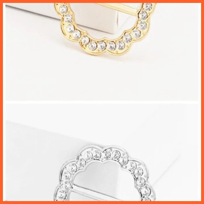 Fashion Hollow Circle Crystal Rhinestone Brooch Shawl Scarves Clip