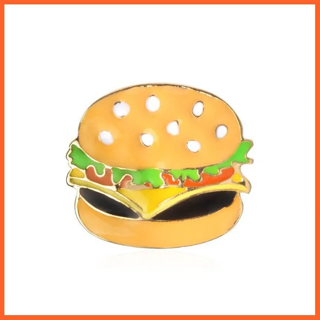 Fashion Rainbow Enamel Lapel Cartoon Pins | Fruits Food Mix Brooch Badges