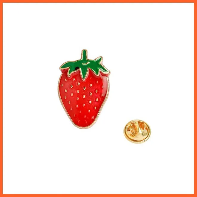 Fashion Rainbow Enamel Lapel Cartoon Pins | Fruits Food Mix Brooch Badges