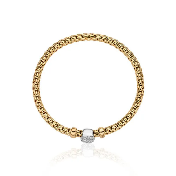 FOPE VENDOME FLEXIBLE BRACELET WITH DIAMOND PAVÉ RONDEL