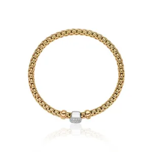 FOPE VENDOME FLEXIBLE BRACELET WITH DIAMOND PAVÉ RONDEL