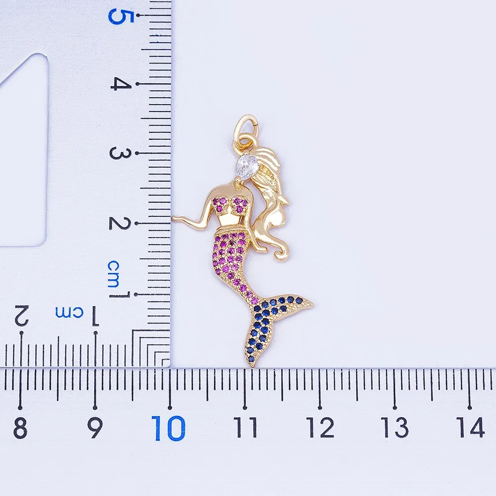 Gold Plated Exquisite Fashion Mermaid Pendant Necklace