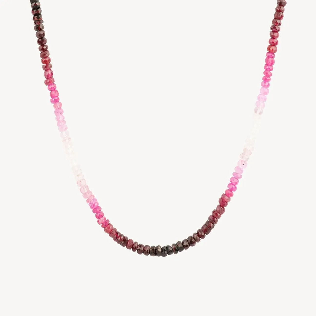 Graduated Ruby Beaded Necklace