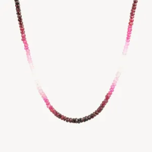 Graduated Ruby Beaded Necklace