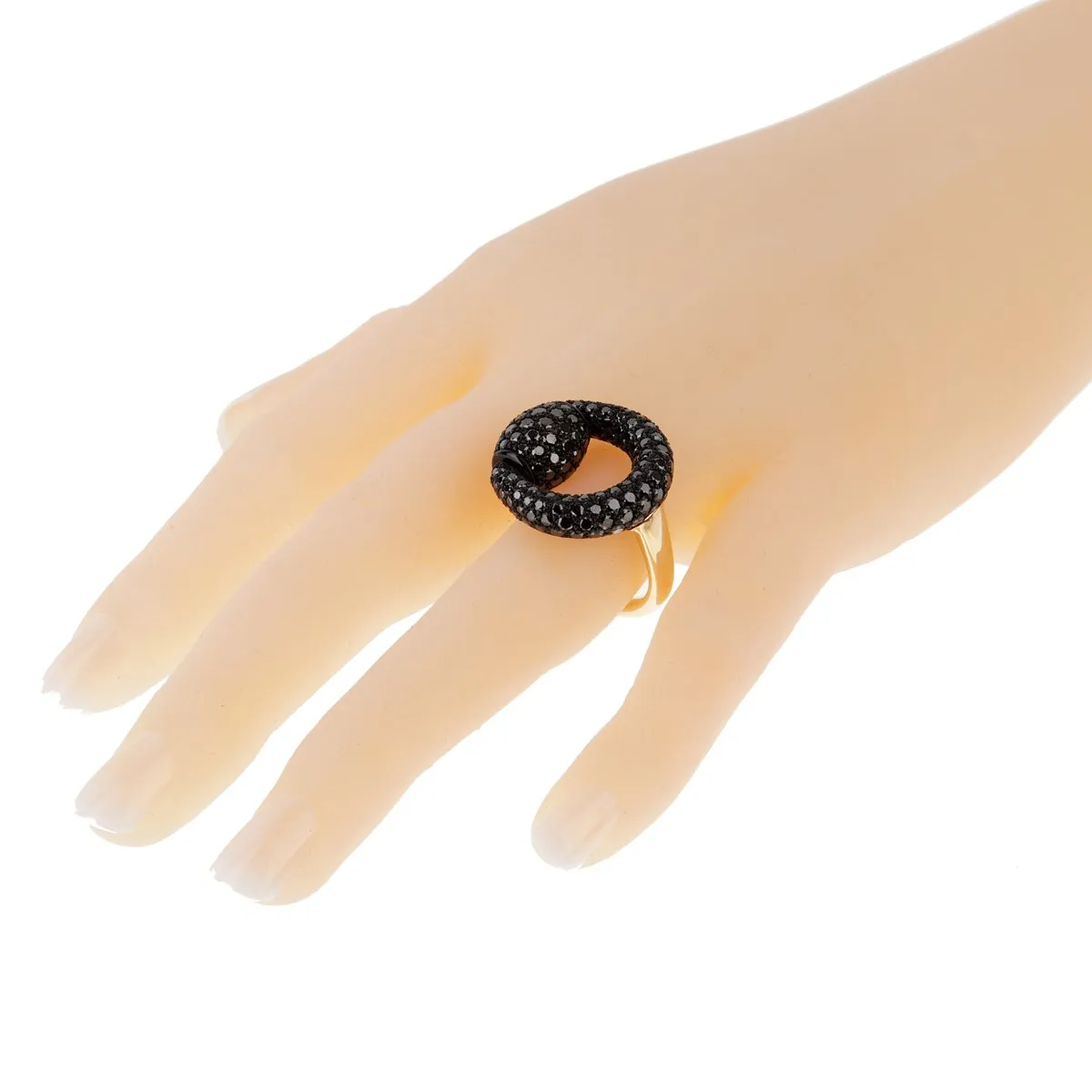 Gucci Black Diamond Horsebit Rose Gold Ring