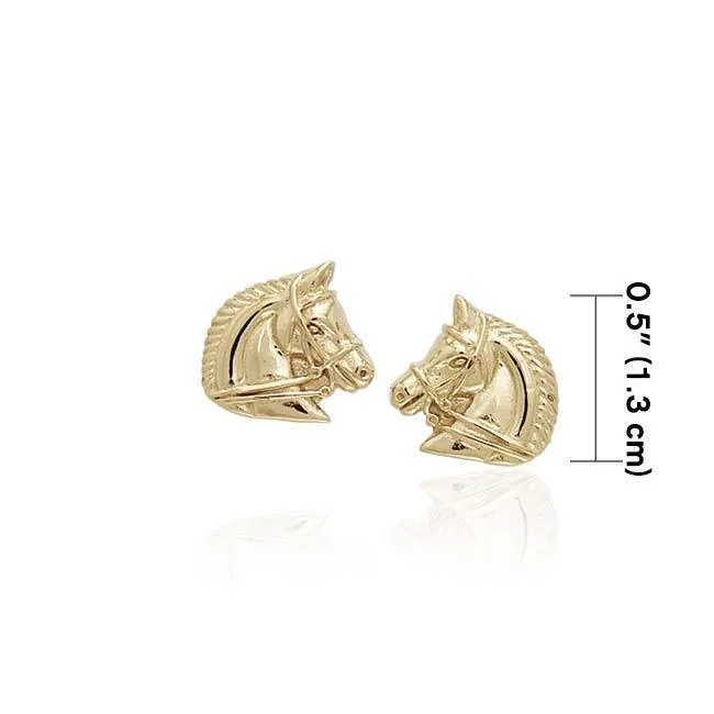 Horses 14k Gold Vermeil Post Earrings VER931