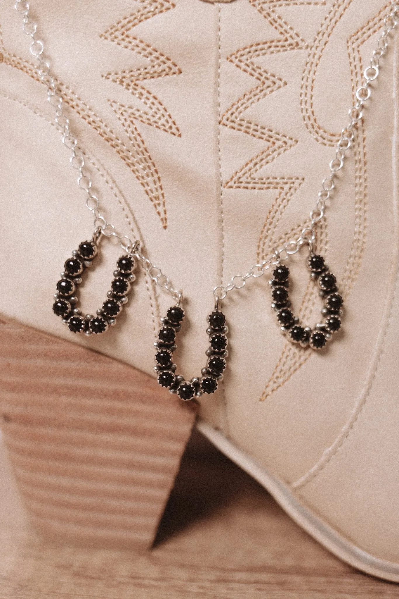 Horseshoe Trio Stone Necklaces