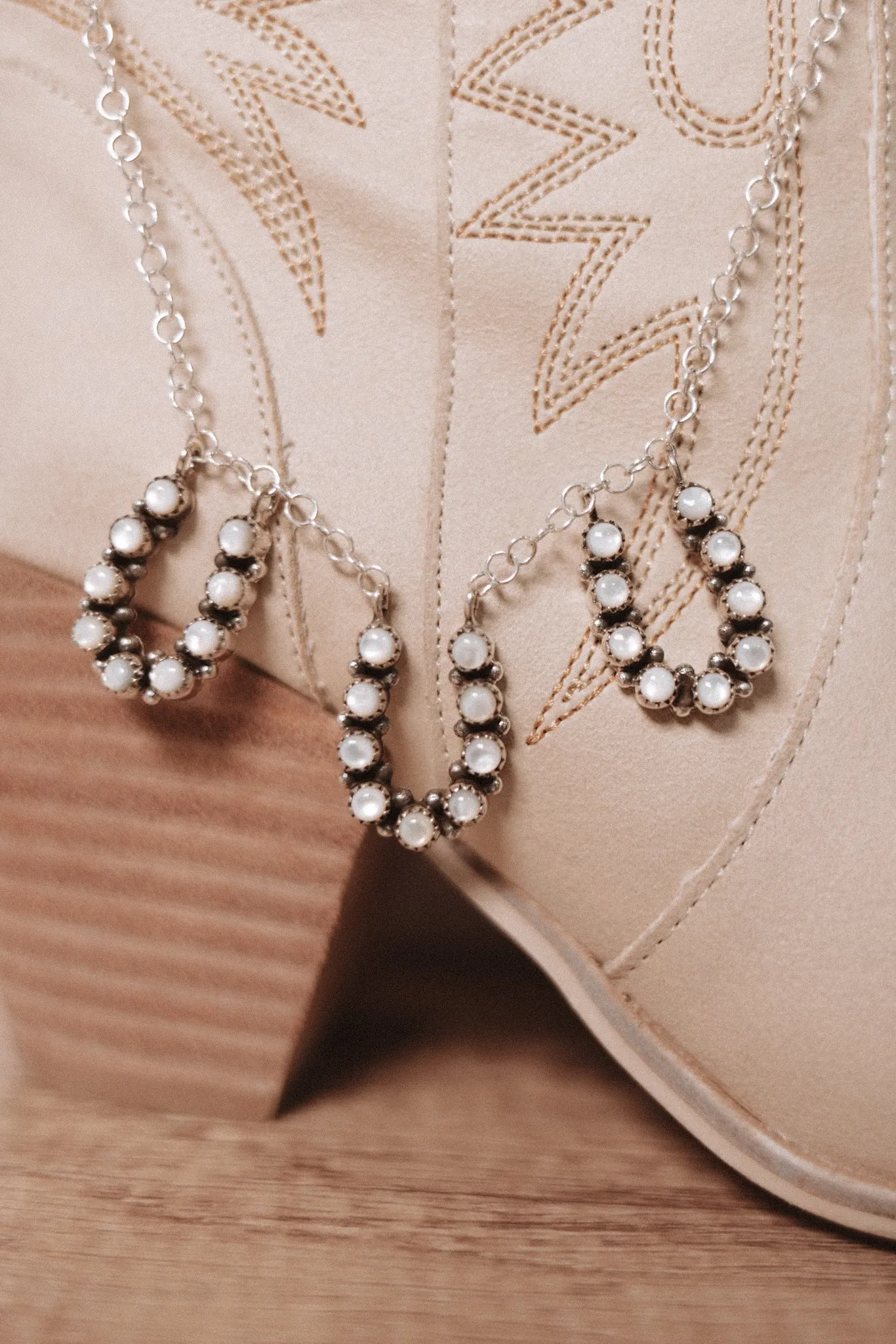 Horseshoe Trio Stone Necklaces