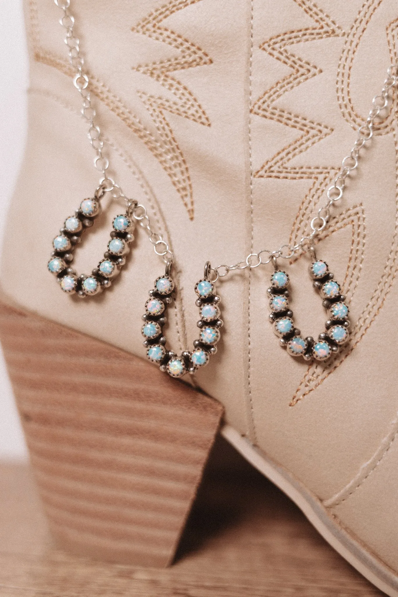 Horseshoe Trio Stone Necklaces