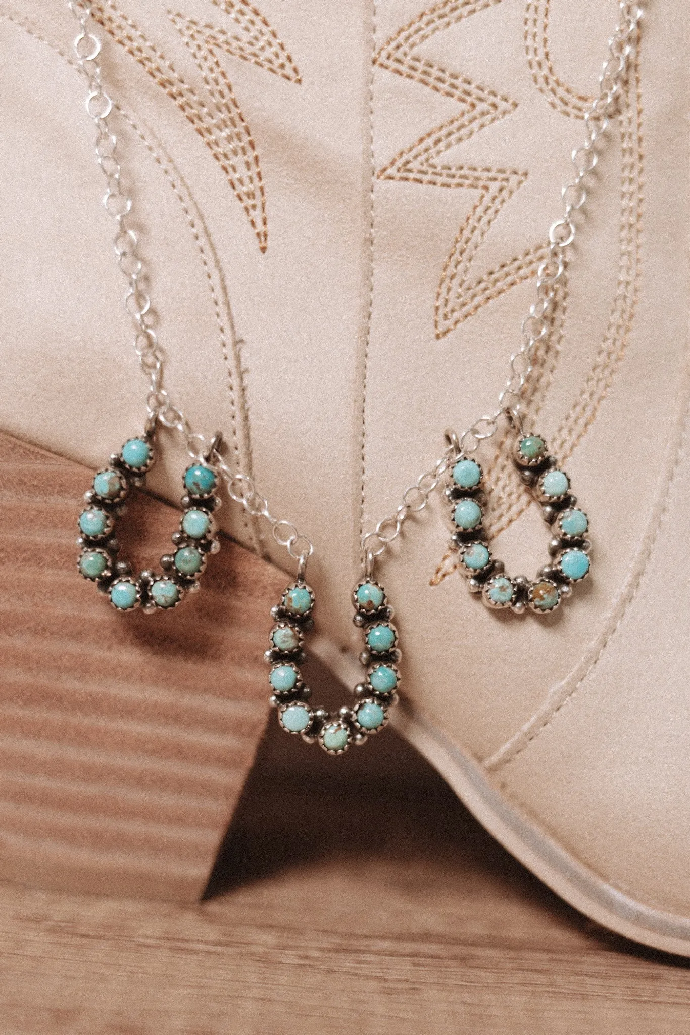 Horseshoe Trio Stone Necklaces