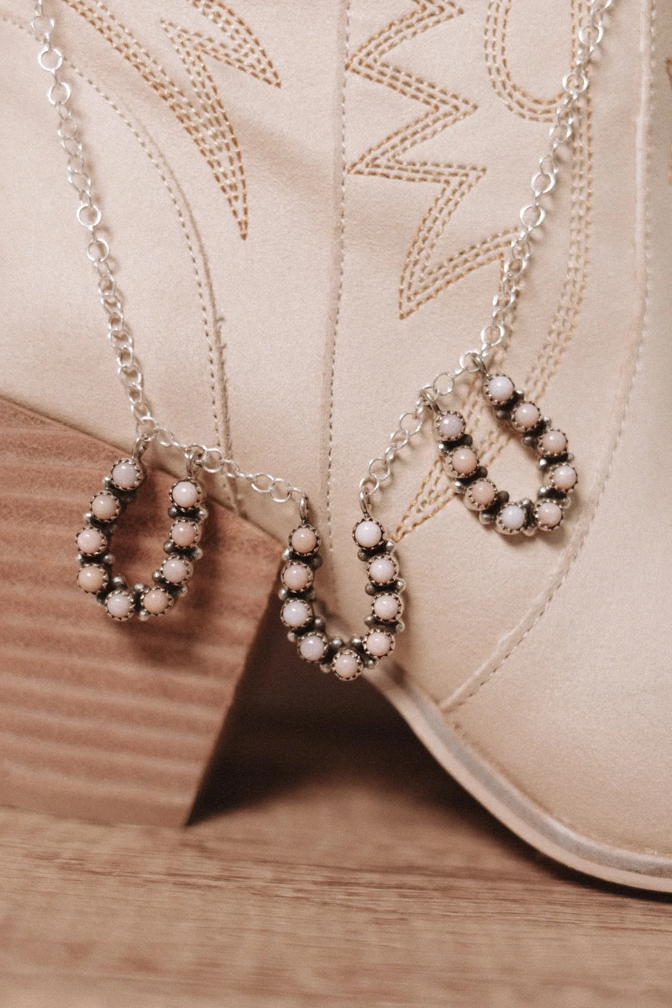 Horseshoe Trio Stone Necklaces