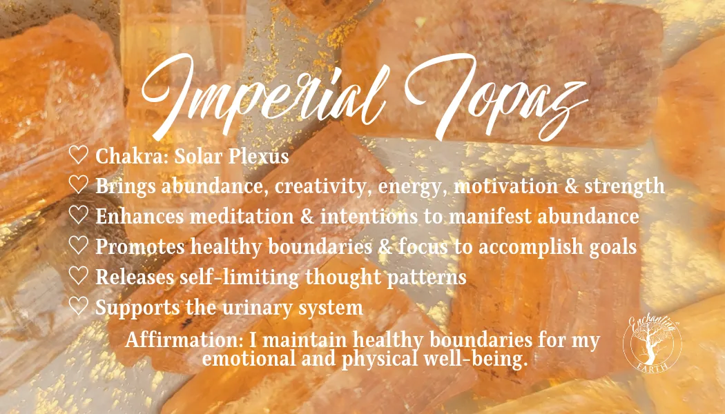 Imperial Topaz Necklace for Creativity, Manifesting Abundance and Strength