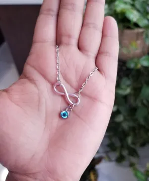 Infinity Ankle Bracelet with Birthstone