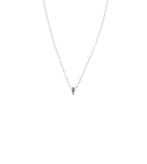 Internal Compass : Heart Beat Super Fine Clip Chain Necklace White Gold