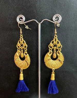Isle & Tribe - Gold Seraphina Earrings - Sapphire