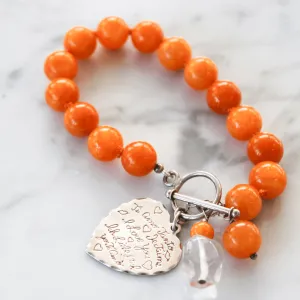 J'taime T-Bar Clasp Bracelet 10mm | Orange