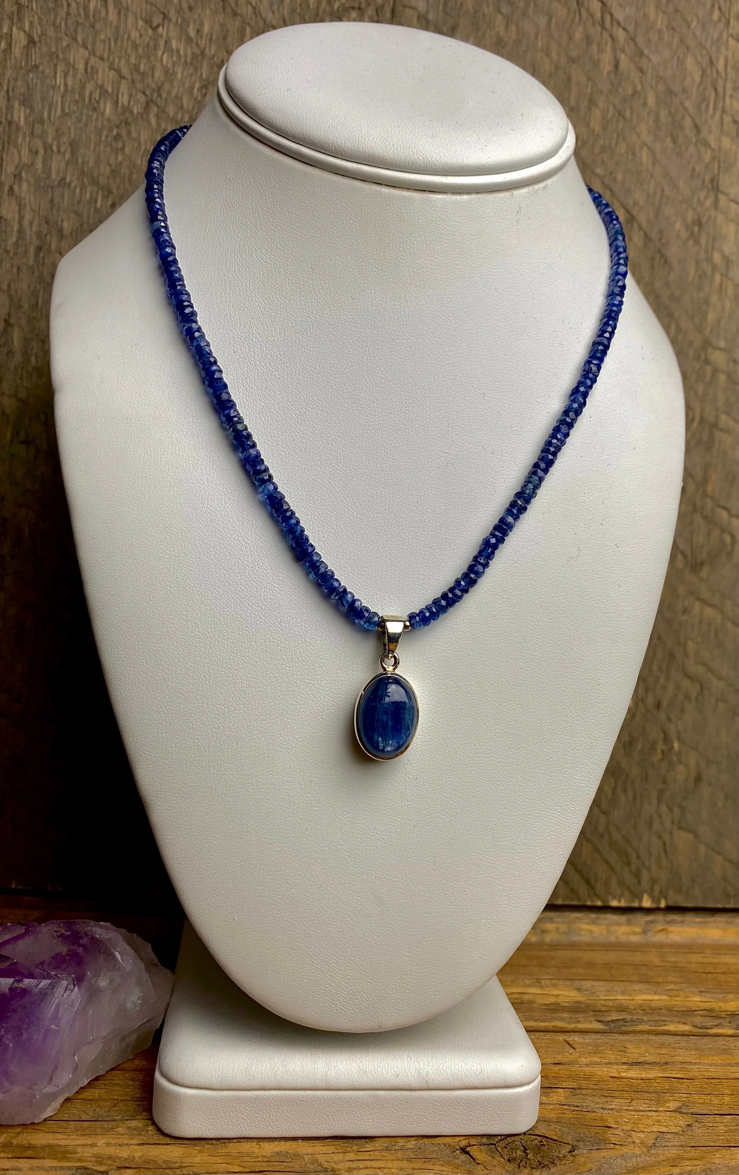 Kyanite Faceted Bead Necklace