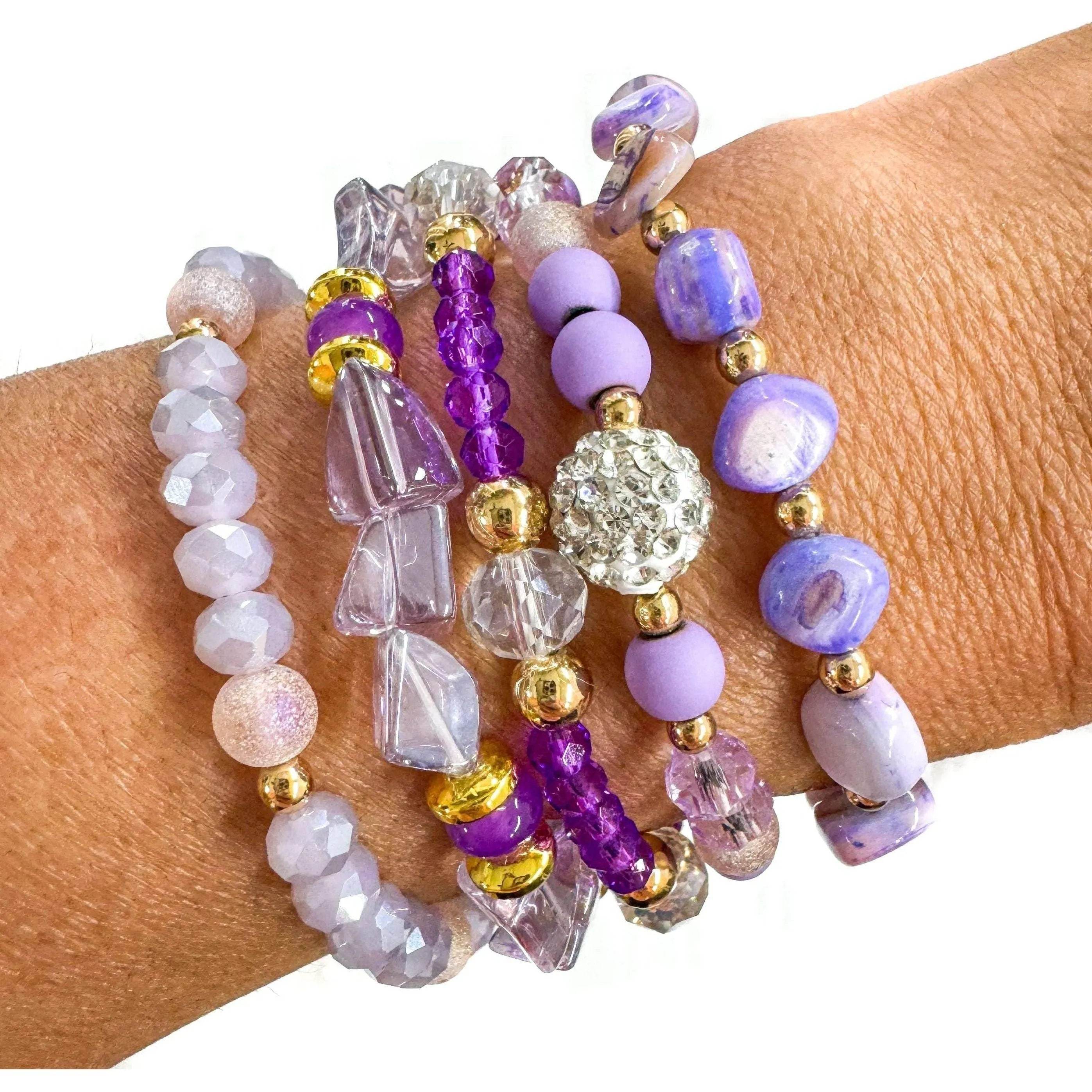 Lavender Purple Bracelet Stack