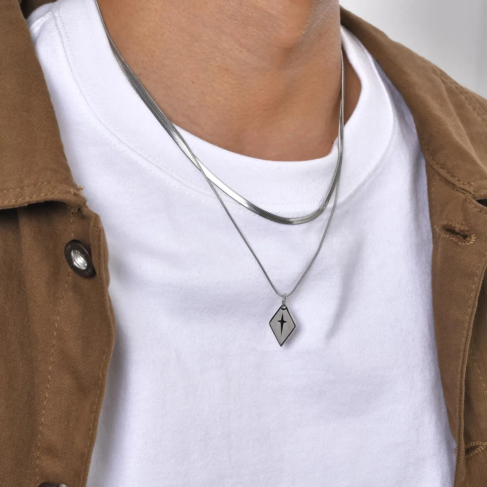 Layered Snake Chain Necklace for Men Boys