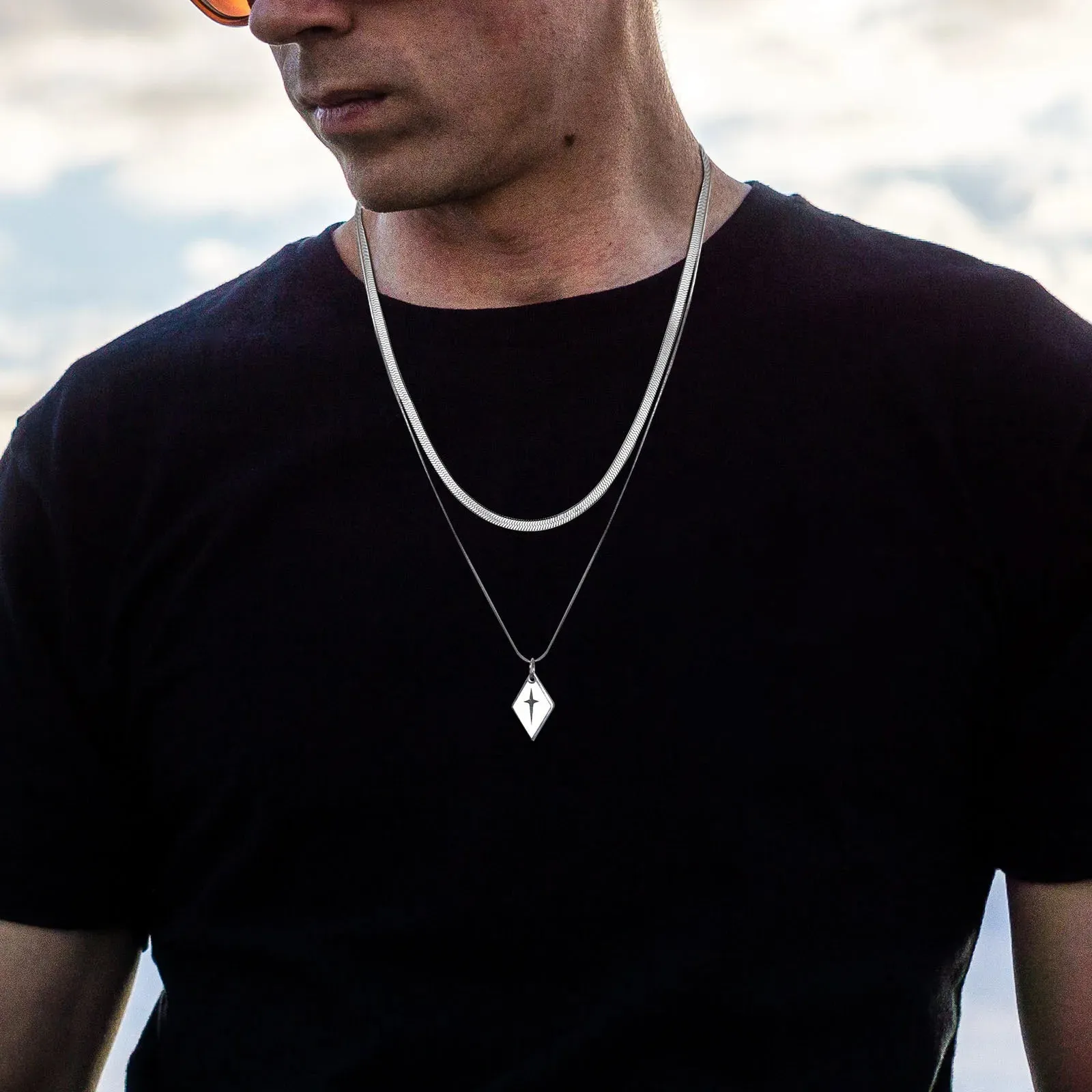 Layered Snake Chain Necklace for Men Boys