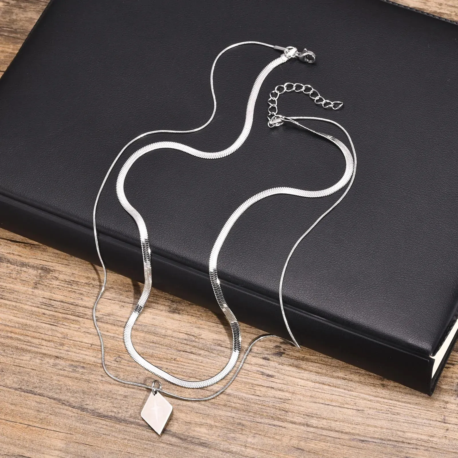 Layered Snake Chain Necklace for Men Boys