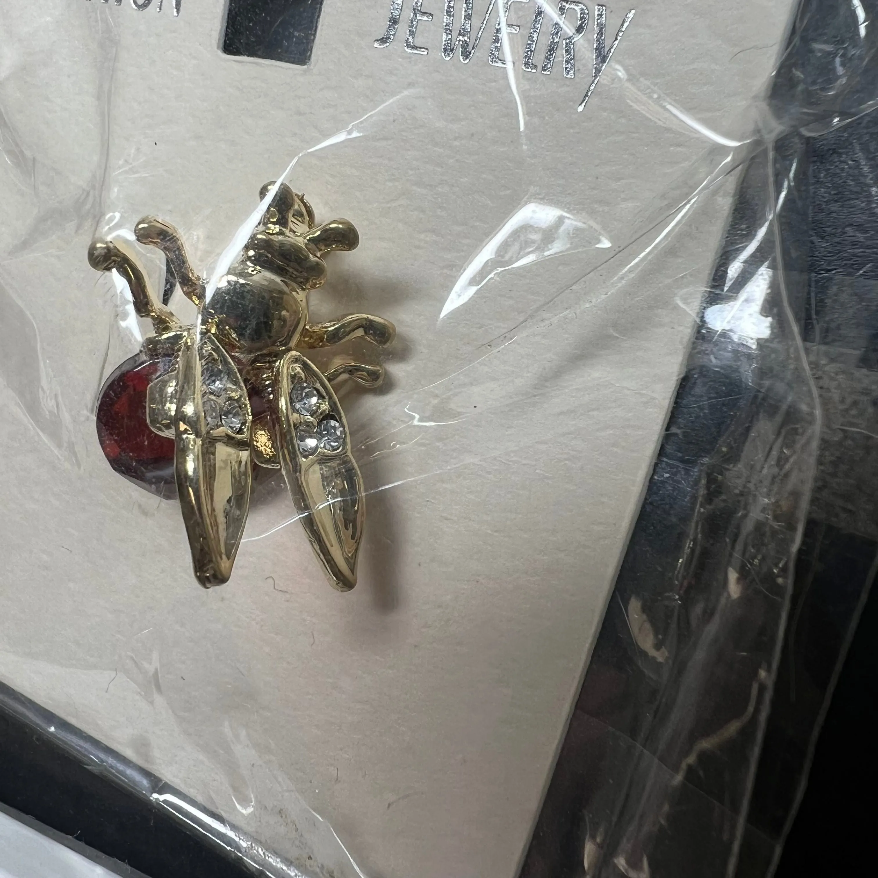 Lot of 10 Assorted Living Creatures Insects Gold Tone Bling Brooches