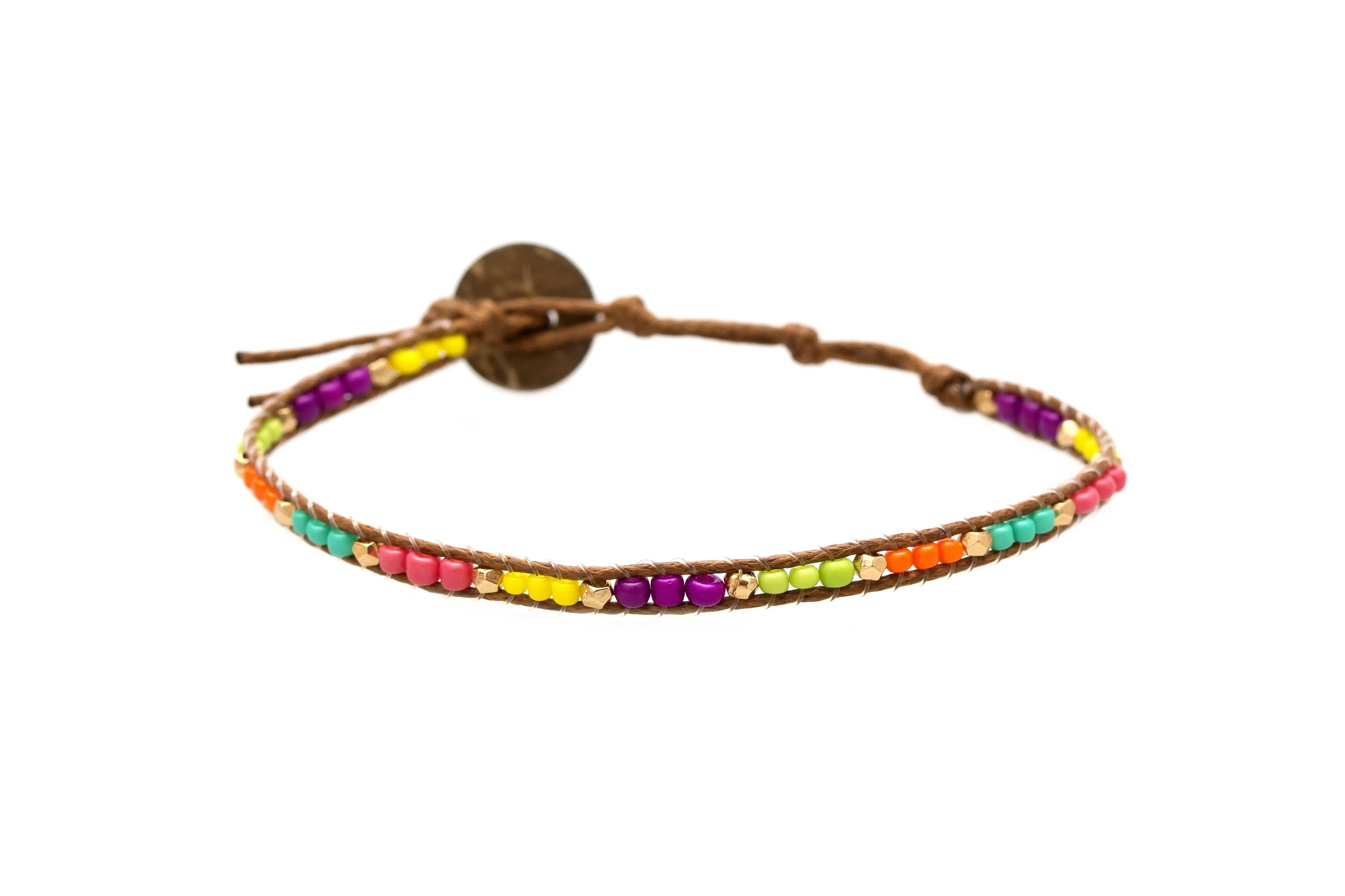 Lotus and Luna Seed Bead Single Bracelet Collection