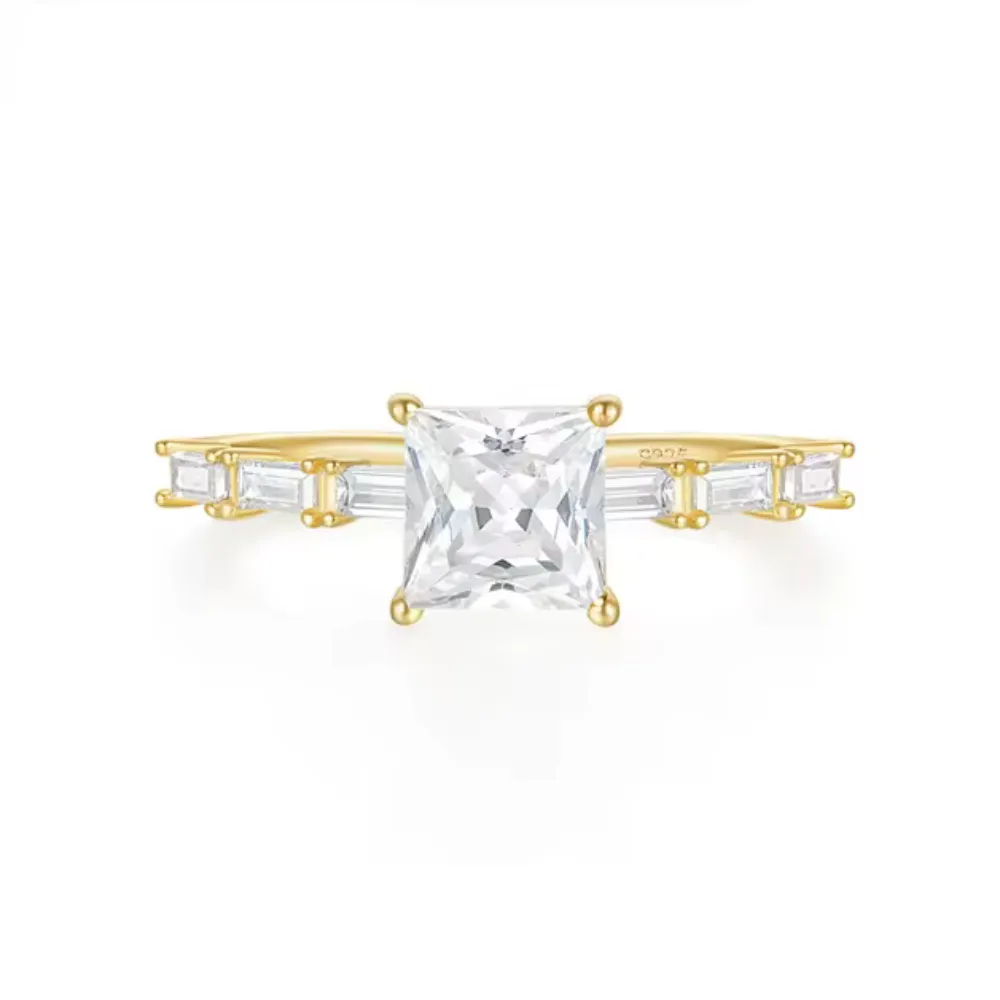 Lumina Luxurious Ring with Princess-Cut AAAAA Cubic Zirconia