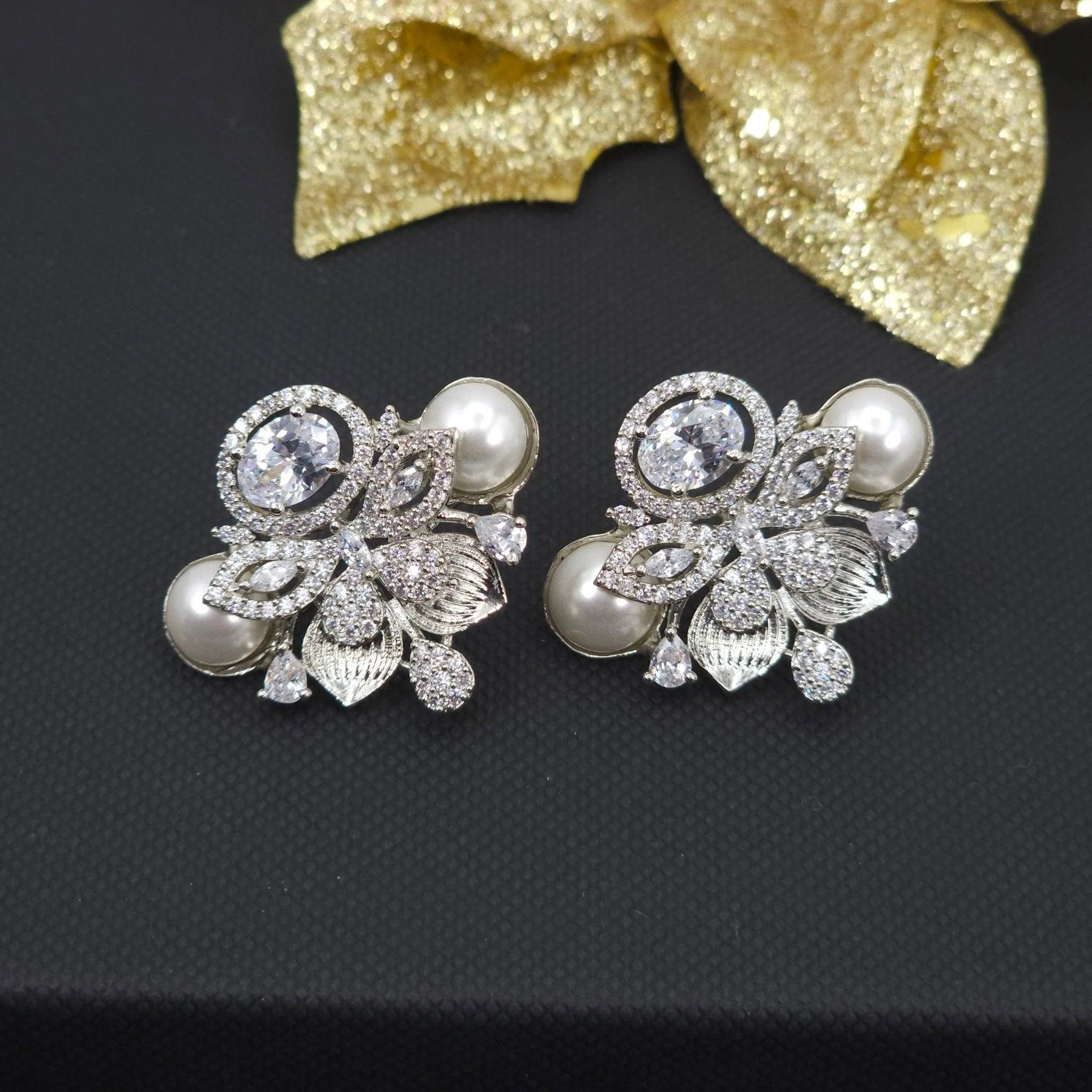 Mogra - American Diamond Stud Earrings