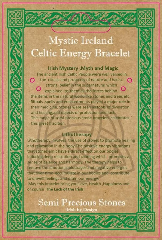 Mystic Ireland Turquoise Semi Precious Stone Celtic Energy Bracelet