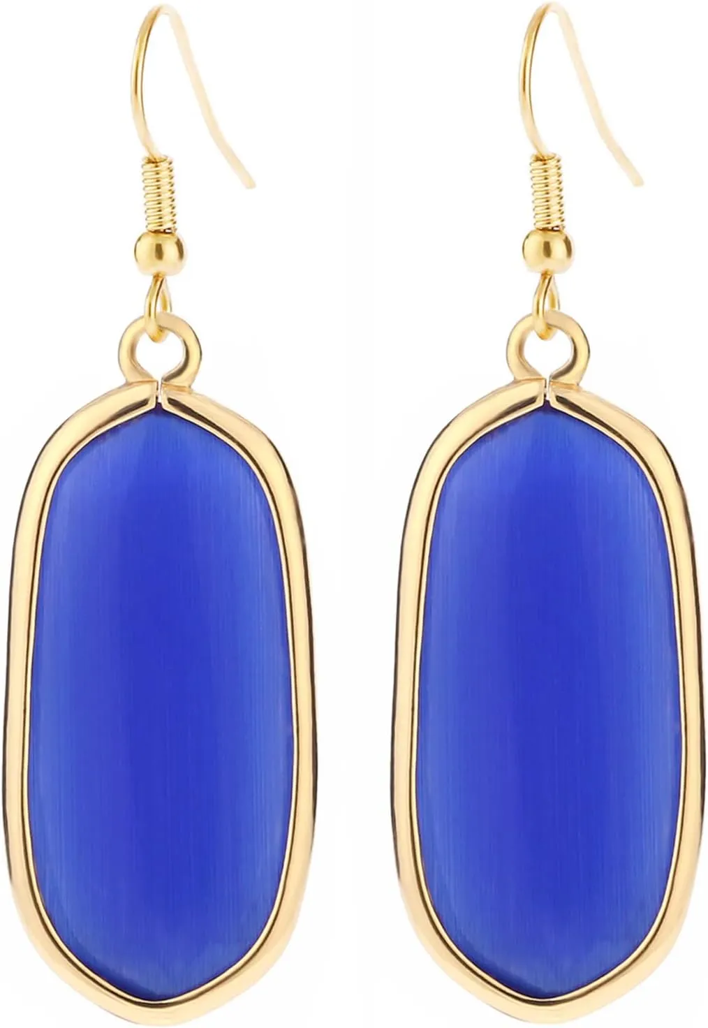 Natural Crystal Healing Stone Drop Dangle Earrings for Women