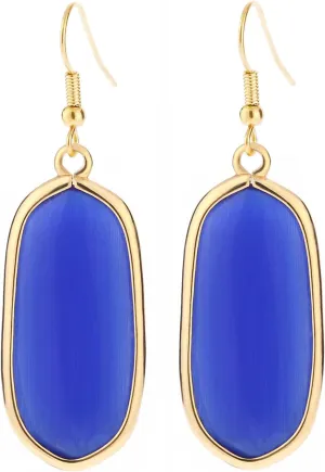 Natural Crystal Healing Stone Drop Dangle Earrings for Women