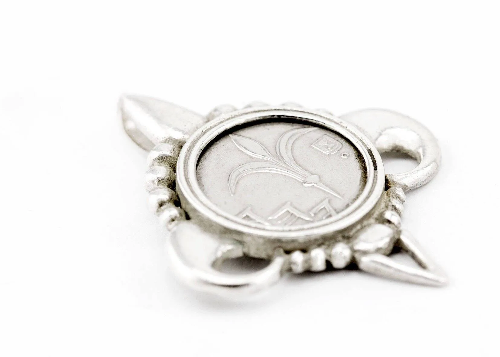 Old coin pendant with the 10 Sheqel coin of Israel one of a kind piece handemade boho stayle